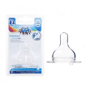 CANPOL BABIES EasyStart Silicone Teat Medium for Wide Neck Bottle 12M+ 1 PC CAT.NO. 21/722